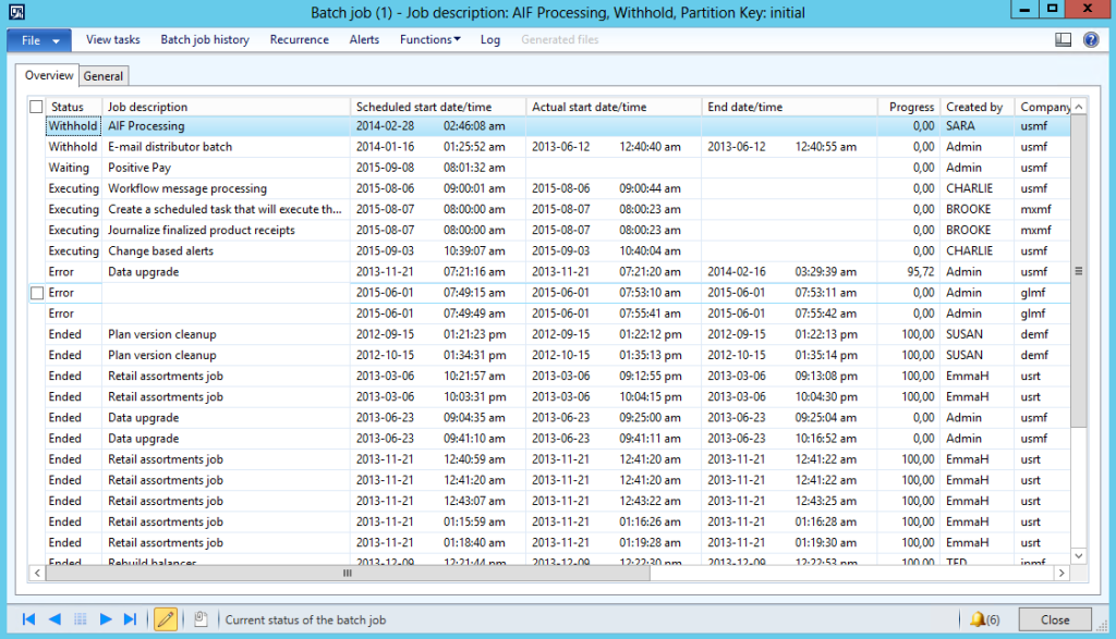 AX DB Restore Scripts #4 – Reconfigure batch jobs | Explore AX.com